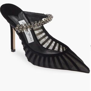 Jimmy Choo Black Heels with Crystal Accents
